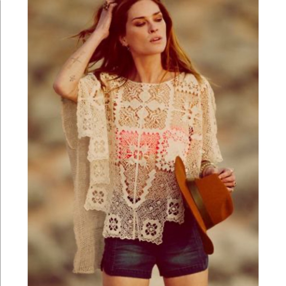 Free People‎ Bad Romance crocheted pullover